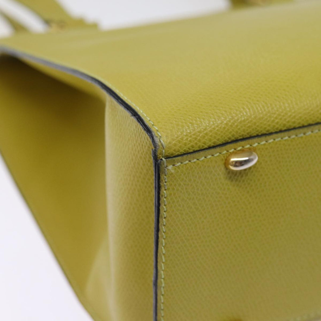 Celine Tote Bag Leather Yellow Auth 77510