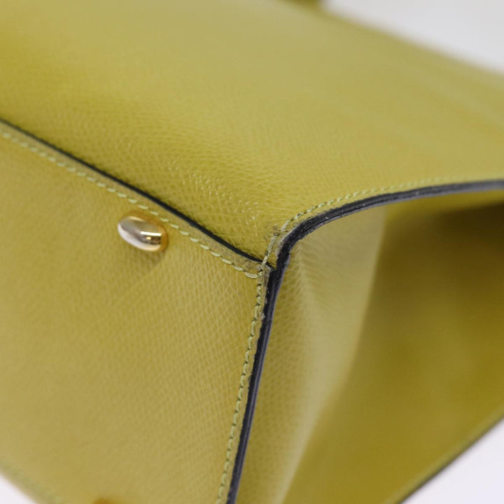 Celine Tote Bag Leather Yellow Auth 77510