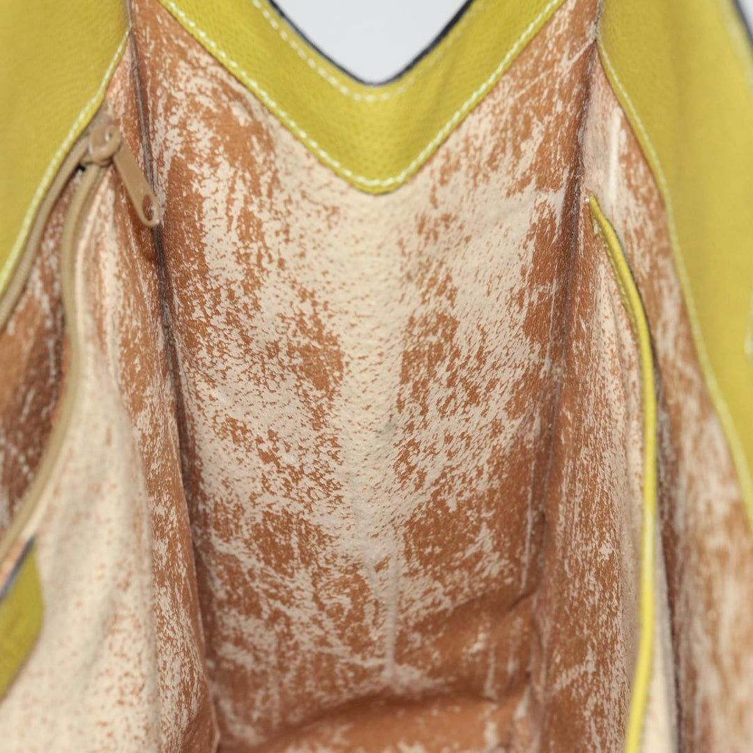 Celine Tote Bag Leather Yellow Auth 77510