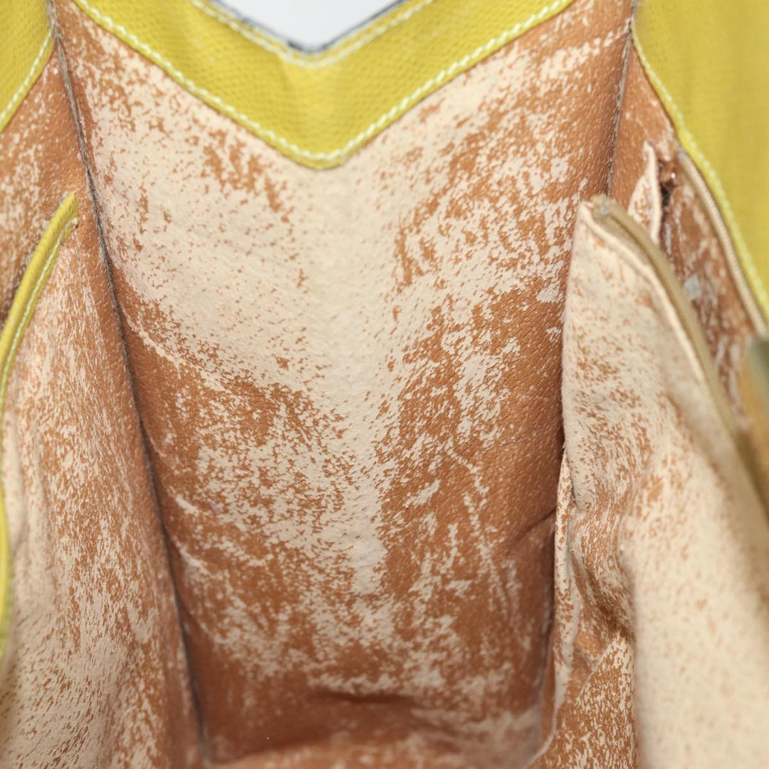 Celine Tote Bag Leather Yellow Auth 77510