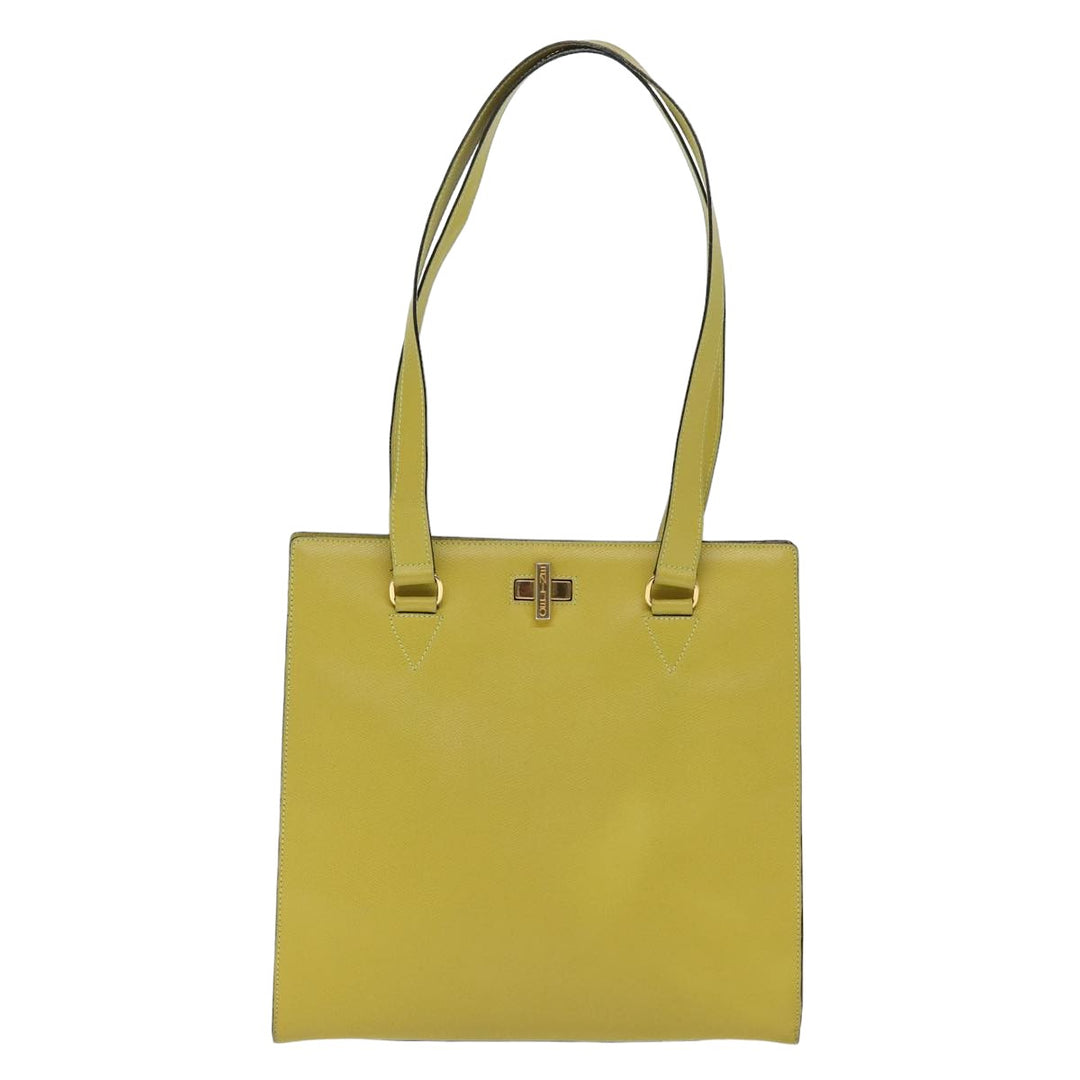 Celine Tote Bag Leather Yellow Auth 77510
