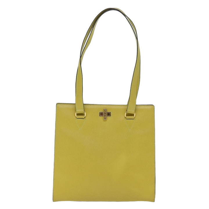Celine Tote Bag Leather Yellow Auth 77510