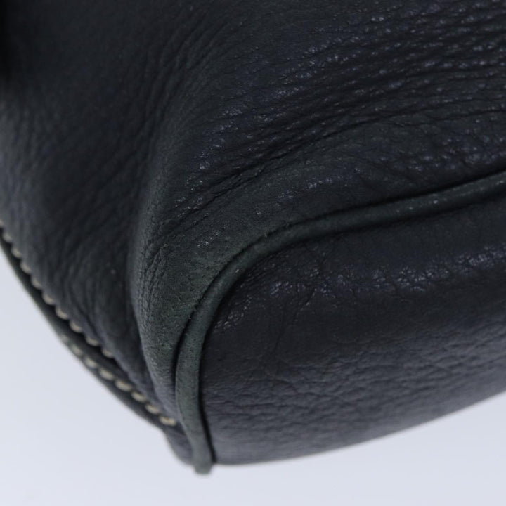 Celine Shoulder Bag Leather Navy Auth 77511