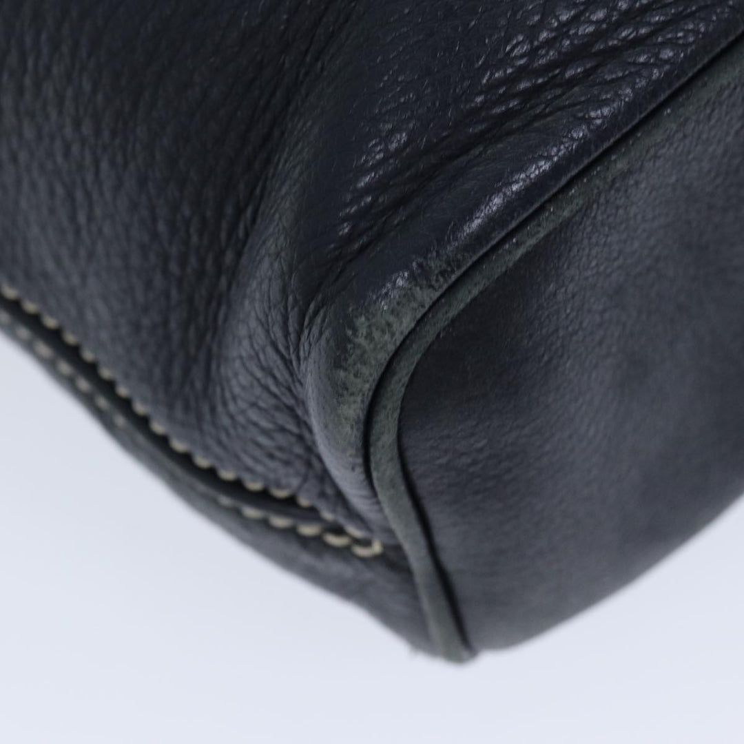 Celine Shoulder Bag Leather Navy Auth 77511