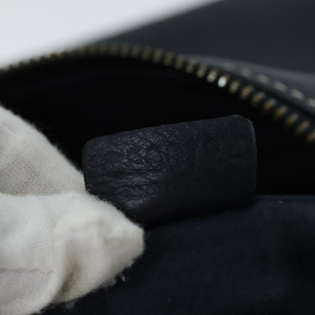Celine Shoulder Bag Leather Navy Auth 77511