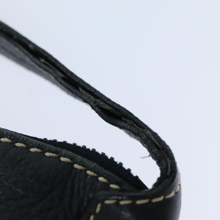 Celine Shoulder Bag Leather Navy Auth 77511