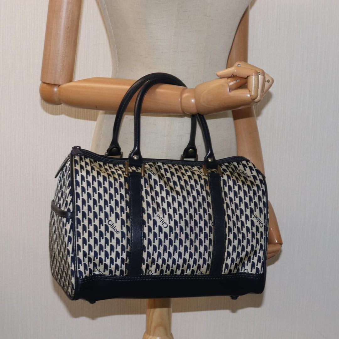 Chloe Hand Bag Nylon Navy 77642