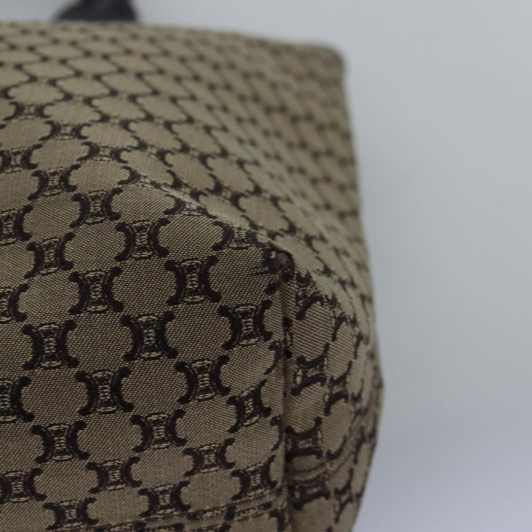 Celine Macadam Canvas Hand Bag Brown Auth 77646