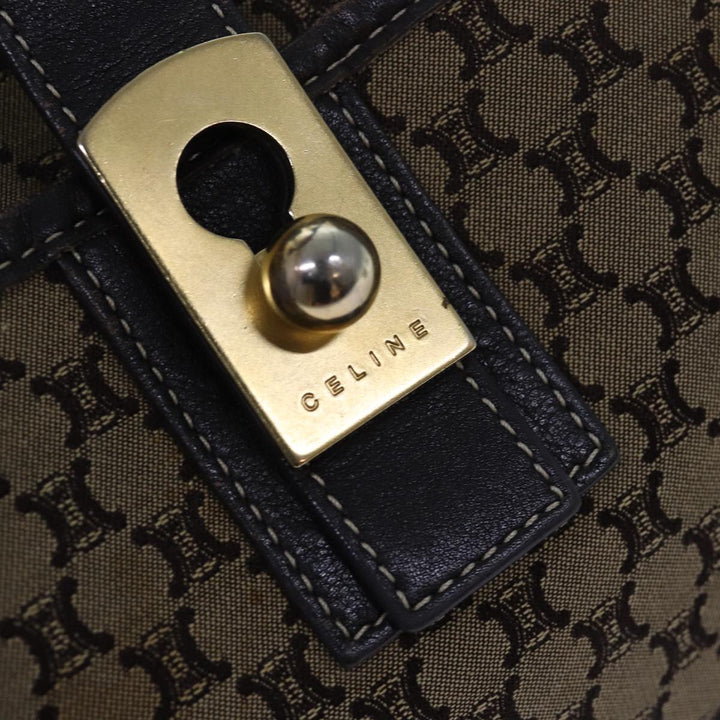 Celine Macadam Canvas Hand Bag Brown Auth 77646