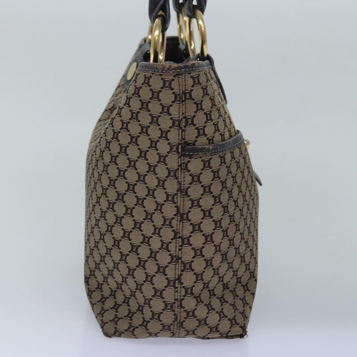 Celine Macadam Canvas Hand Bag Brown Auth 77646