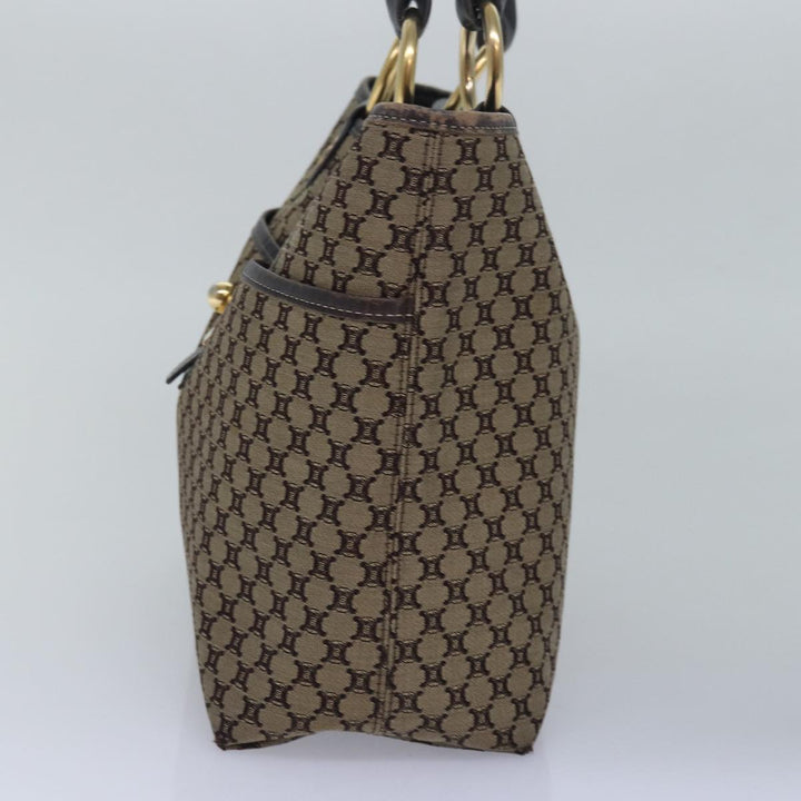 Celine Macadam Canvas Hand Bag Brown Auth 77646