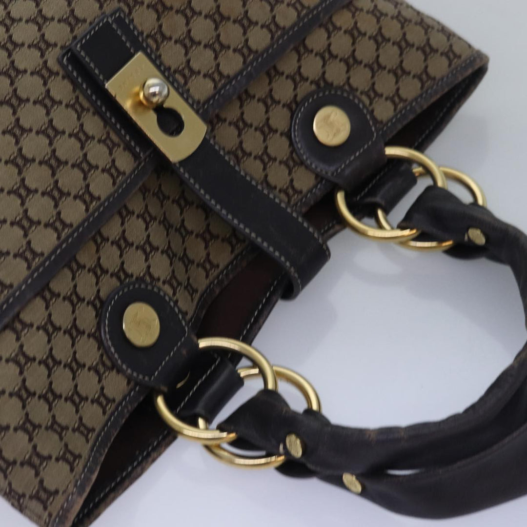 Celine Macadam Canvas Hand Bag Brown Auth 77646