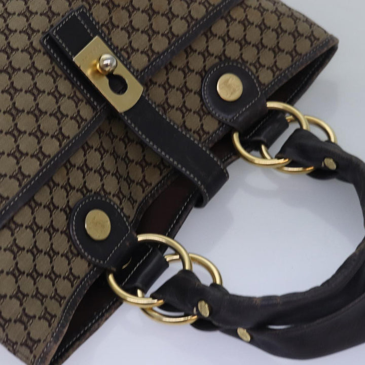 Celine Macadam Canvas Hand Bag Brown Auth 77646