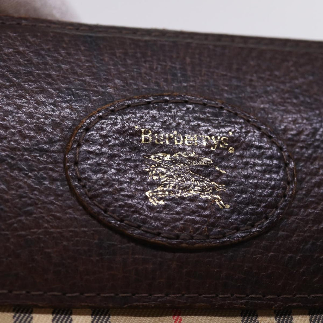 Top Quality BurberrySs Nova Check Clutch Bag Canvas Beige Auth 77699