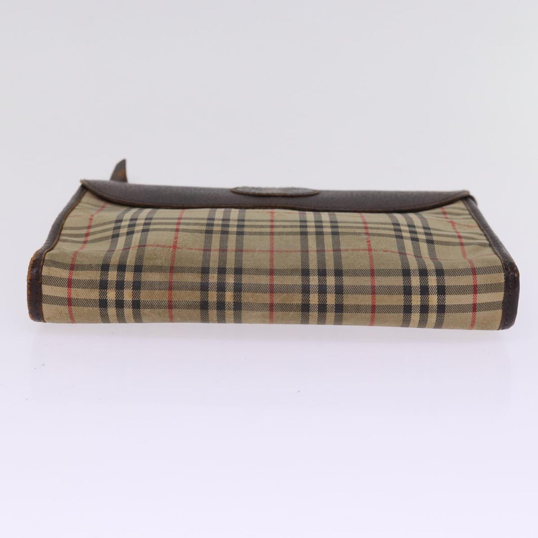 BurberrySs Nova Check Clutch Bag Canvas Beige Auth 77699