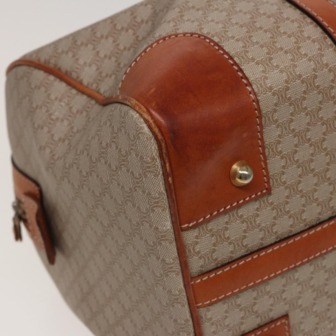 Celine Macadam Canvas Boston Bag Beige Auth 77712