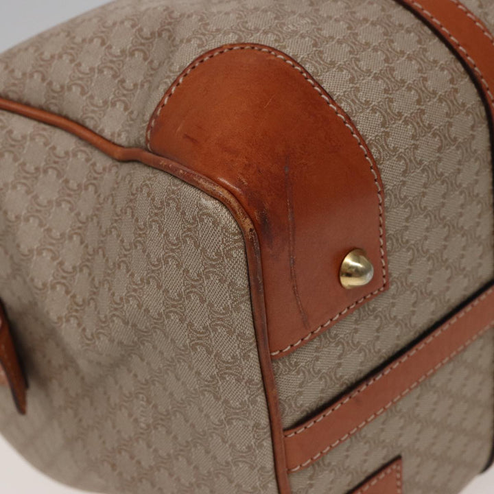 Celine Macadam Canvas Boston Bag Beige Auth 77712