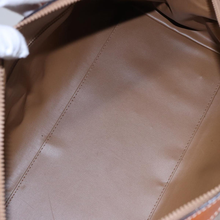 Celine Macadam Canvas Boston Bag Beige Auth 77712