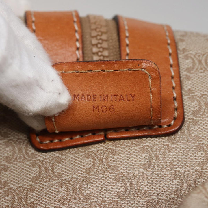 Celine Macadam Canvas Boston Bag Beige Auth 77712