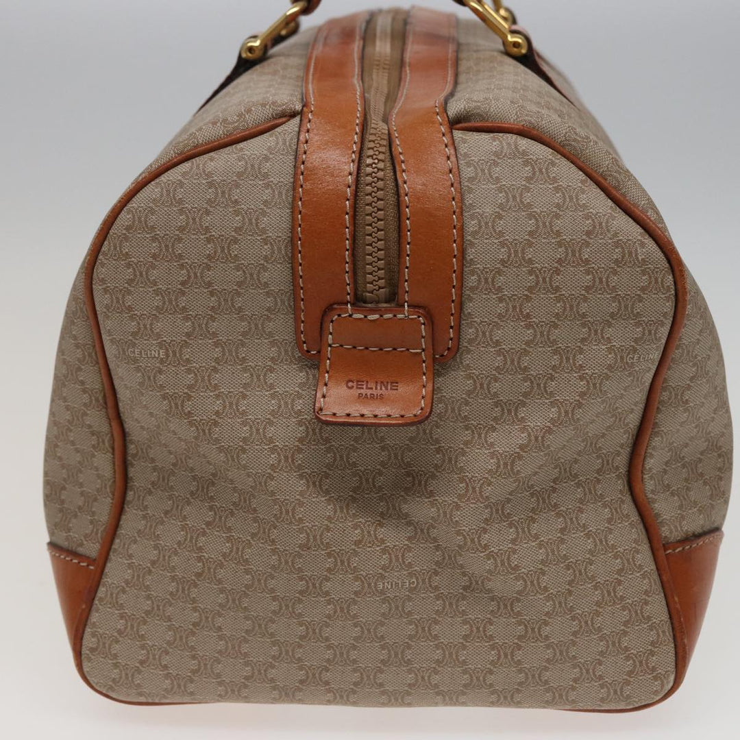 Celine Macadam Canvas Boston Bag Beige Auth 77712