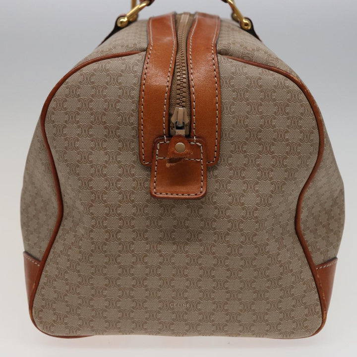 Celine Macadam Canvas Boston Bag Beige Auth 77712