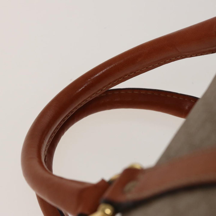 Celine Macadam Canvas Boston Bag Beige Auth 77712