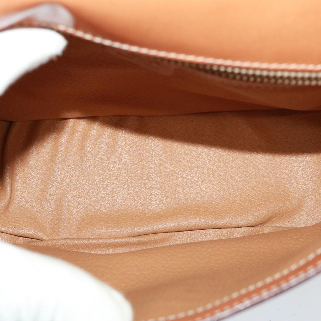 Celine Macadam Canvas Shoulder Bag PVC Leather Brown Auth 77717