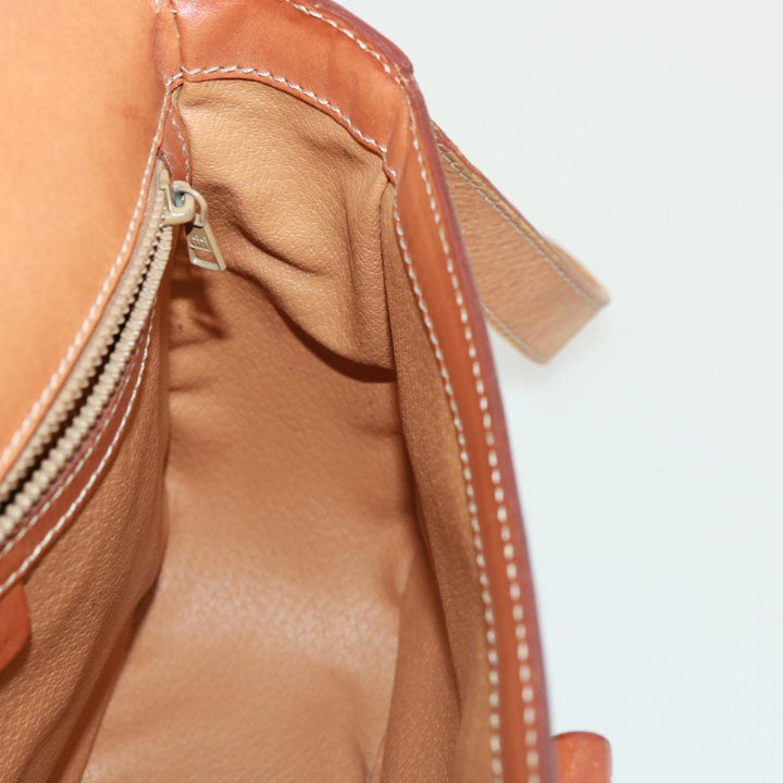 Celine Macadam Canvas Shoulder Bag PVC Leather Brown Auth 77717