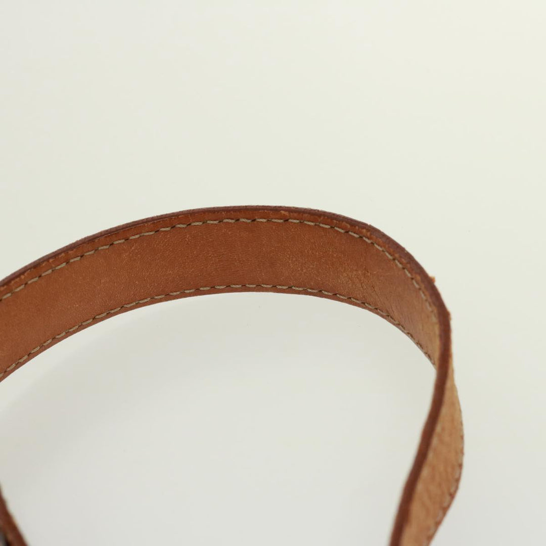 Celine Macadam Canvas Shoulder Bag PVC Leather Brown Auth 77717
