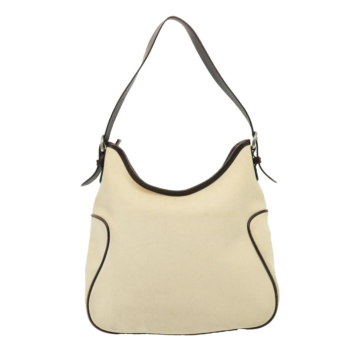 Burberry Shoulder Bag Canvas Cream Auth 77727