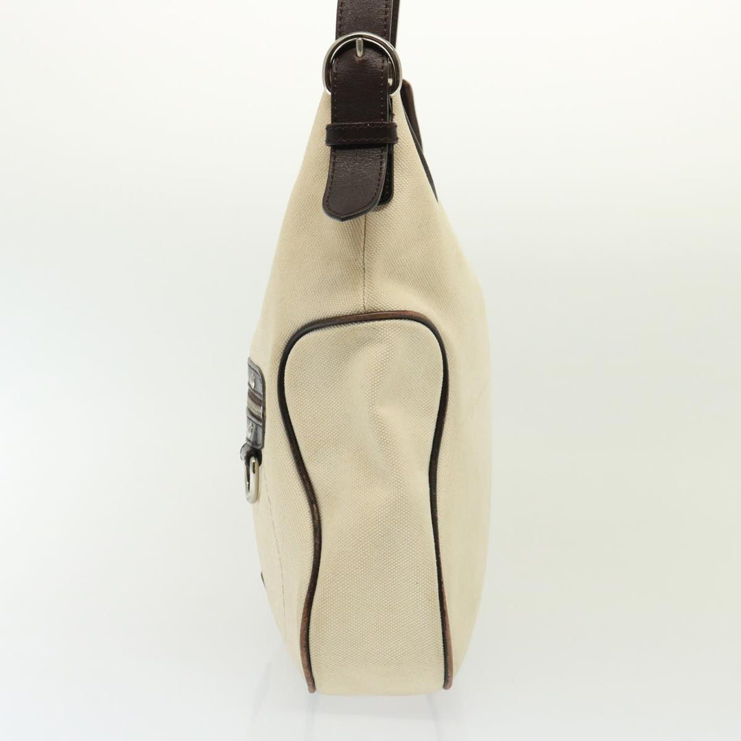 Burberry Shoulder Bag Canvas Cream Auth 77727