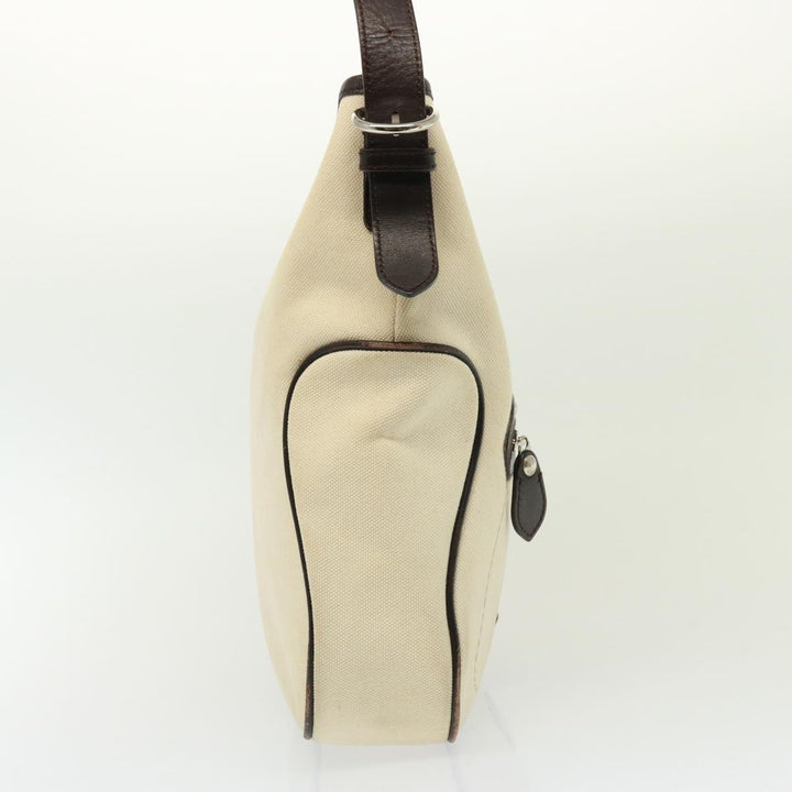 Burberry Shoulder Bag Canvas Cream Auth 77727