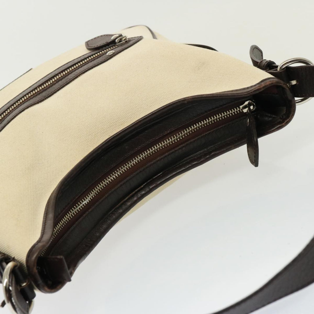 Burberry Shoulder Bag Canvas Cream Auth 77727