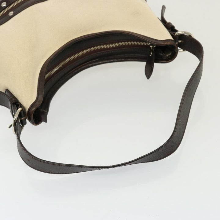 Burberry Shoulder Bag Canvas Cream Auth 77727