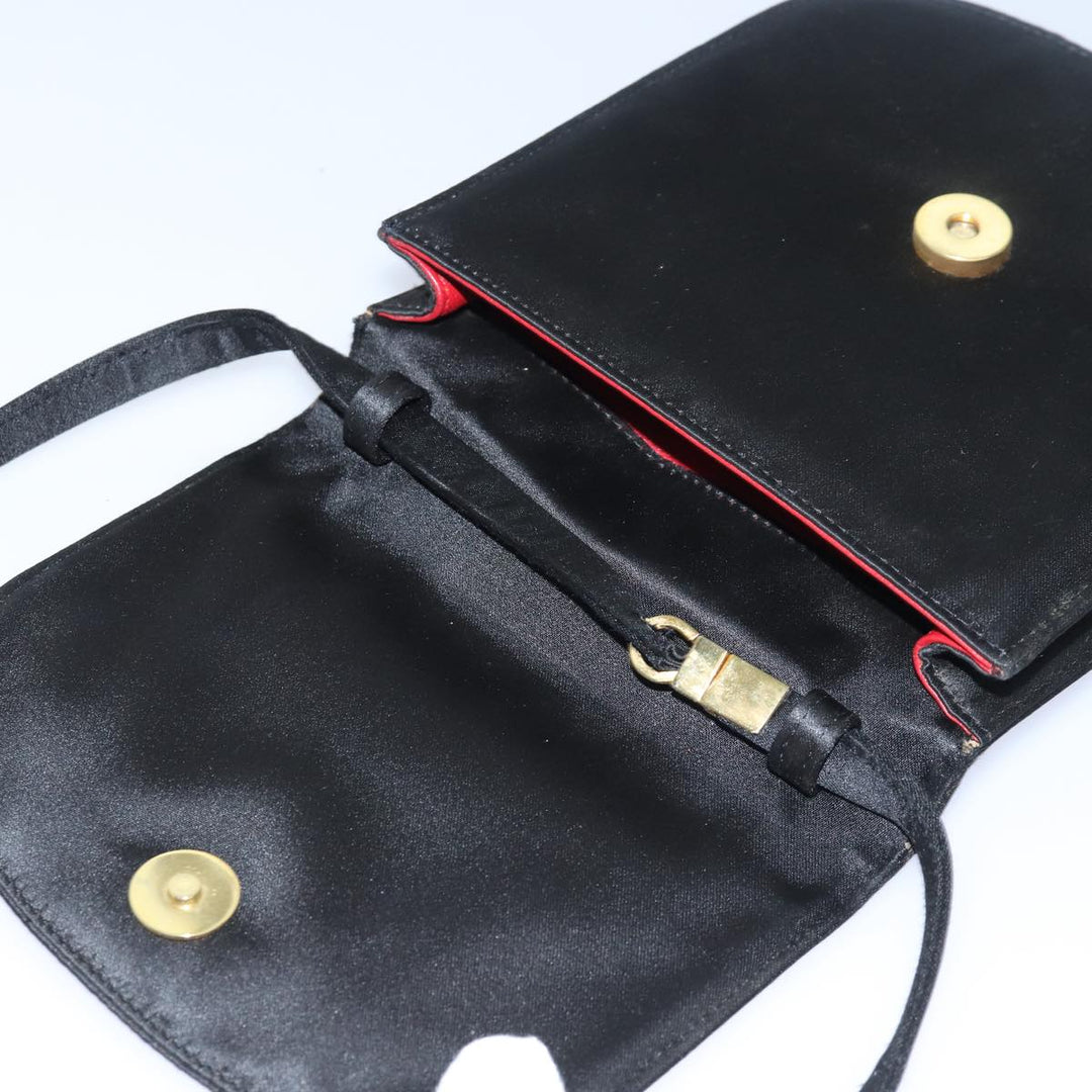 Celine Shoulder Bag Nylon Black Auth 77757