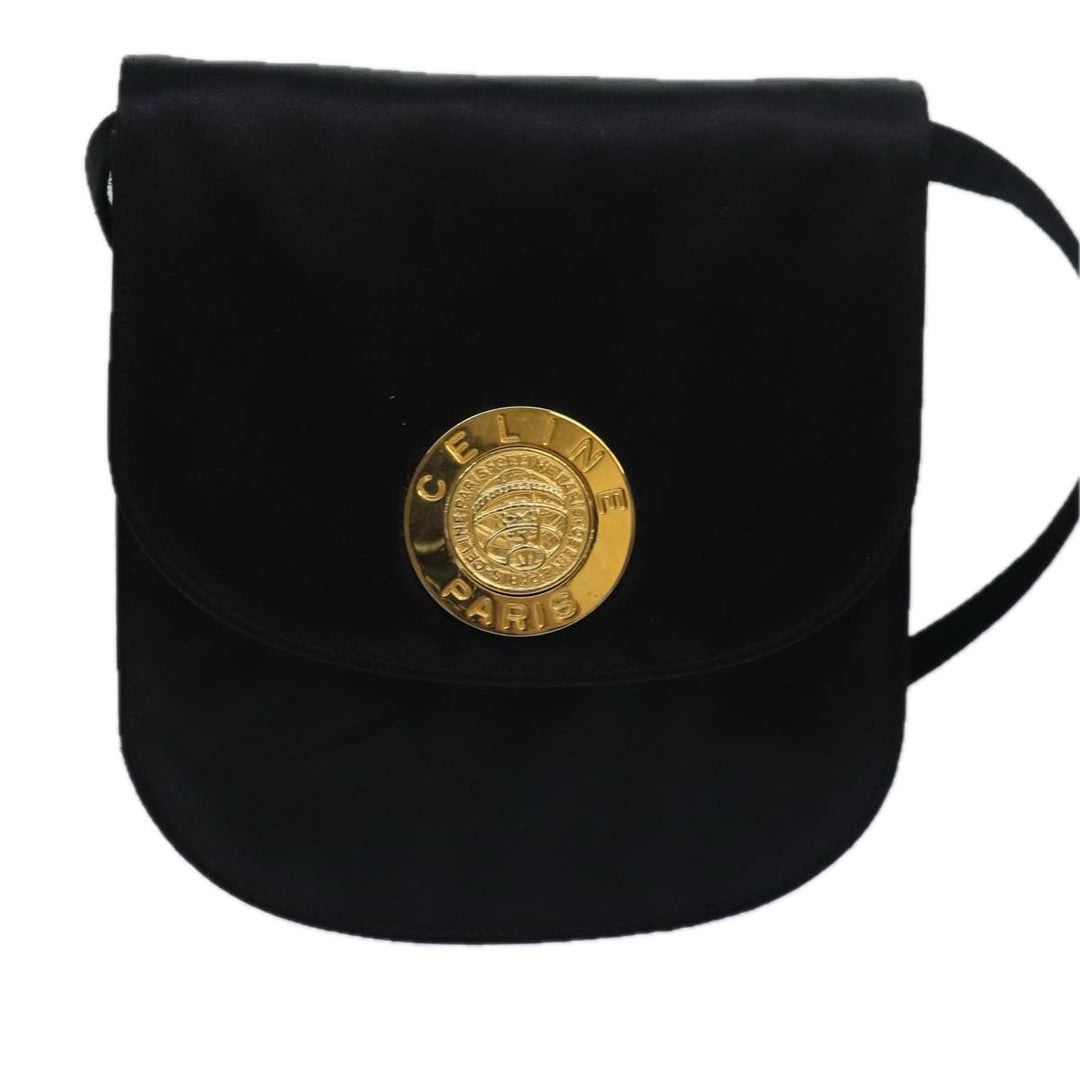 Celine Shoulder Bag Nylon Black Auth 77757