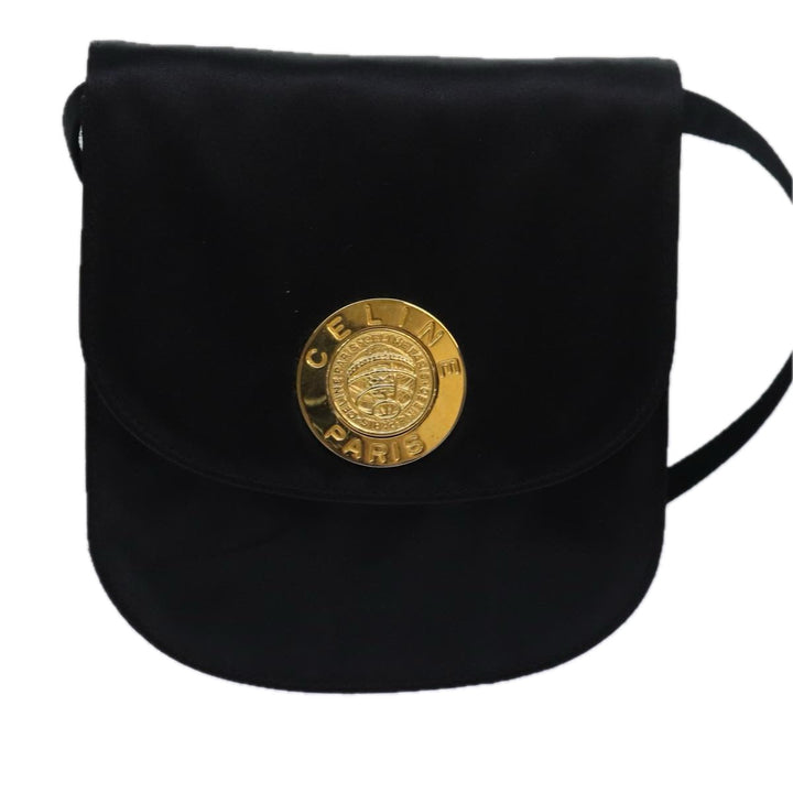 Celine Shoulder Bag Nylon Black Auth 77757