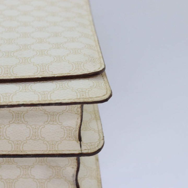 Celine Macadam Canvas Shoulder Bag PVC White Auth 77759