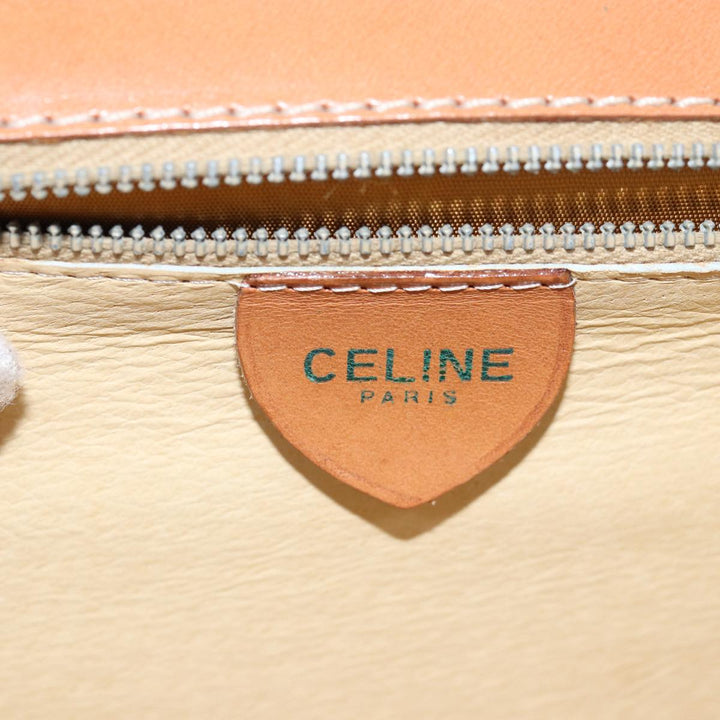 Celine Macadam Canvas Shoulder Bag PVC White Auth 77759