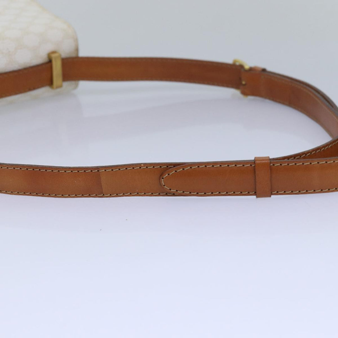 Celine Macadam Canvas Shoulder Bag PVC White Auth 77759