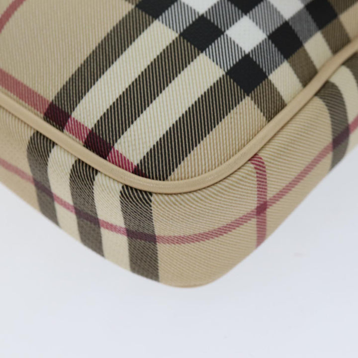 Burberry Shoulder Bag PVC Leather Beige Red Auth 77768