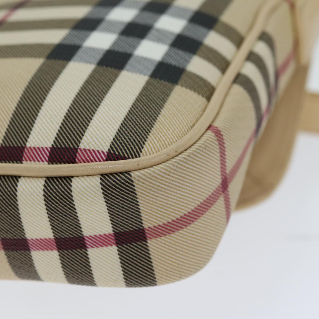 Burberry Shoulder Bag PVC Leather Beige Red Auth 77768