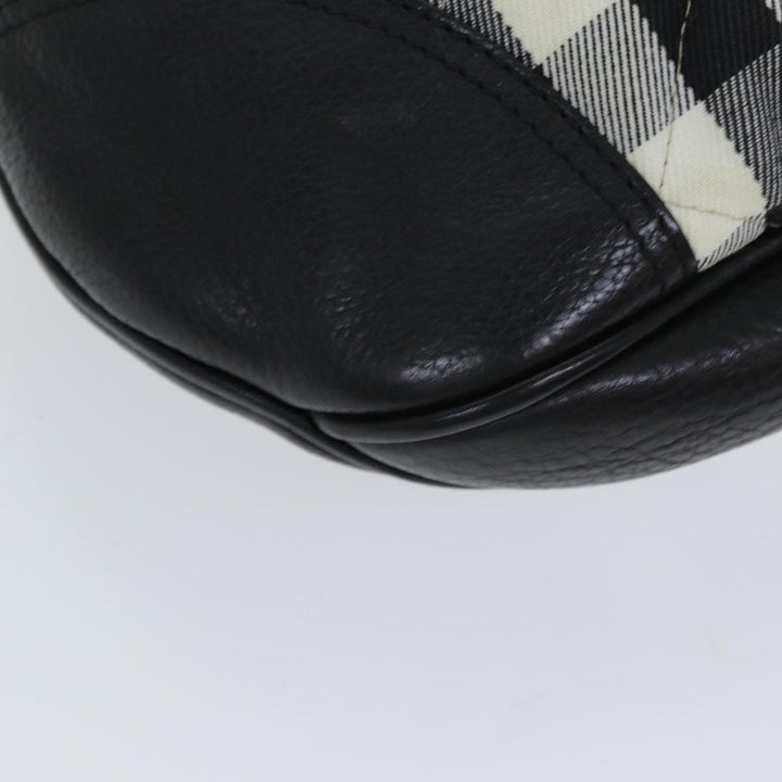 Burberry Nova Check Shoulder Bag Canvas Leather Beige Black Auth 77769