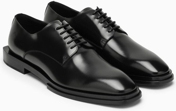 BLACK LEATHER LACE-UP