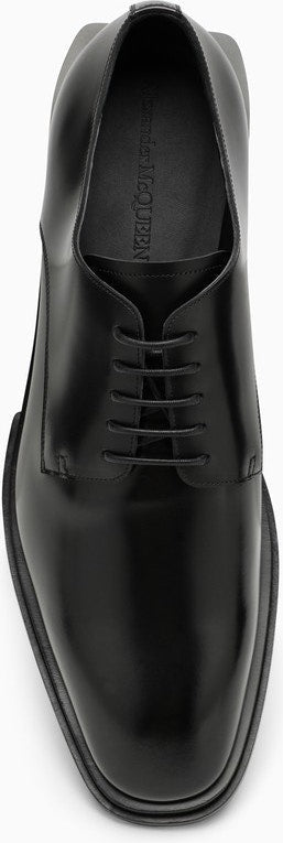 BLACK LEATHER LACE-UP