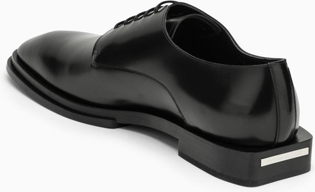 BLACK LEATHER LACE-UP