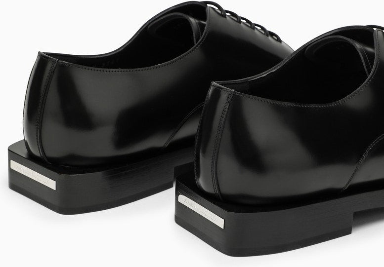 BLACK LEATHER LACE-UP