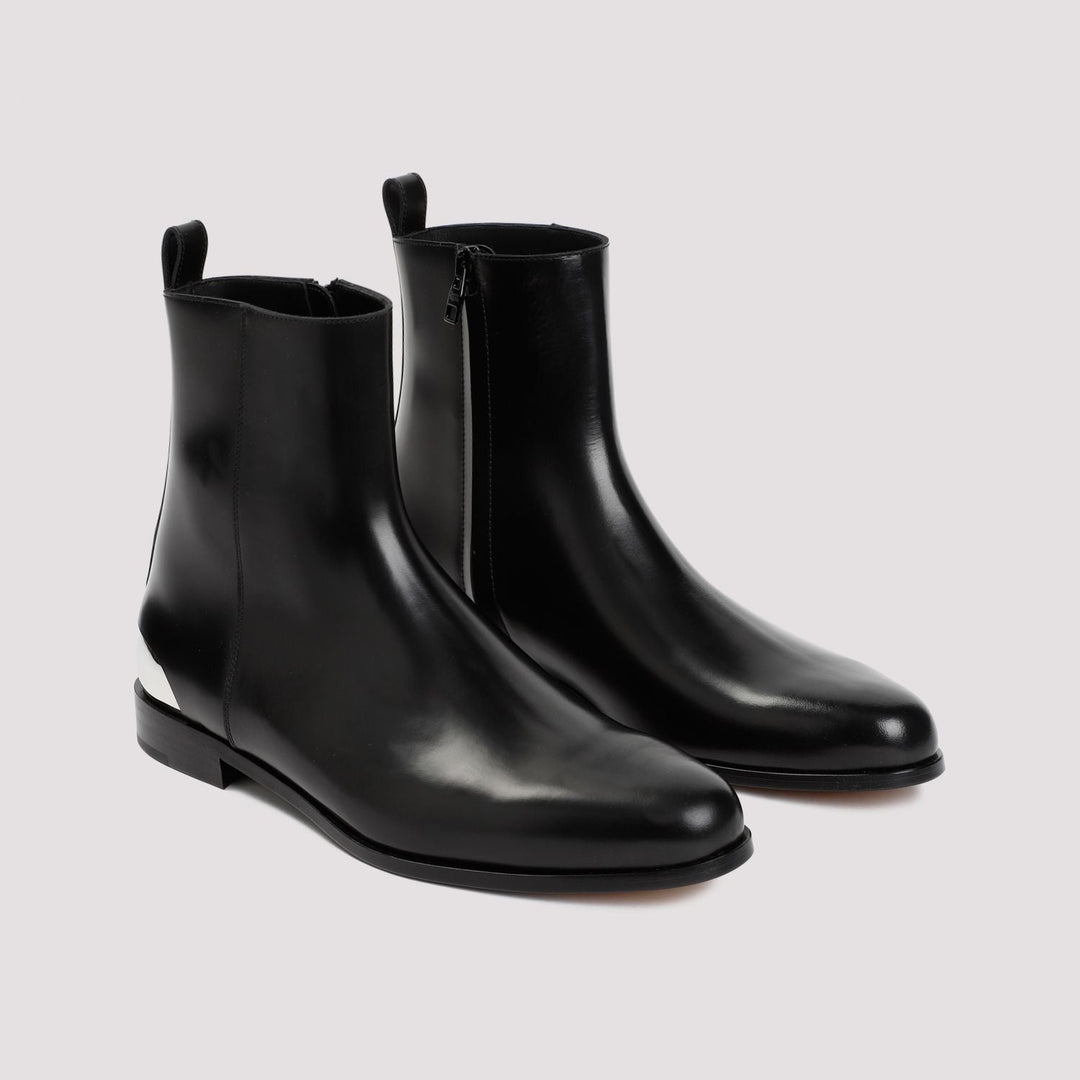 METAL HEEL ANKLE BOOTS