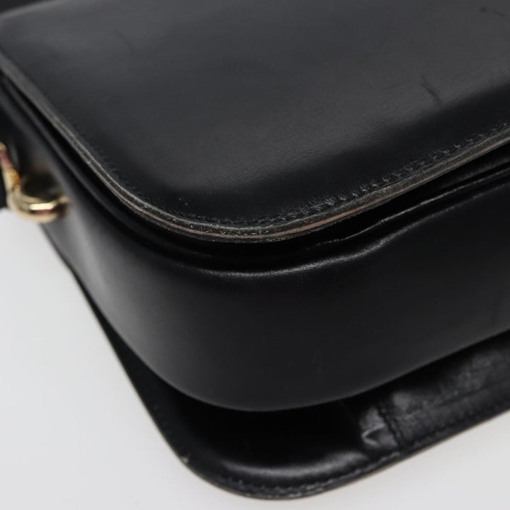 Celine Shoulder Bag Leather Black  77808