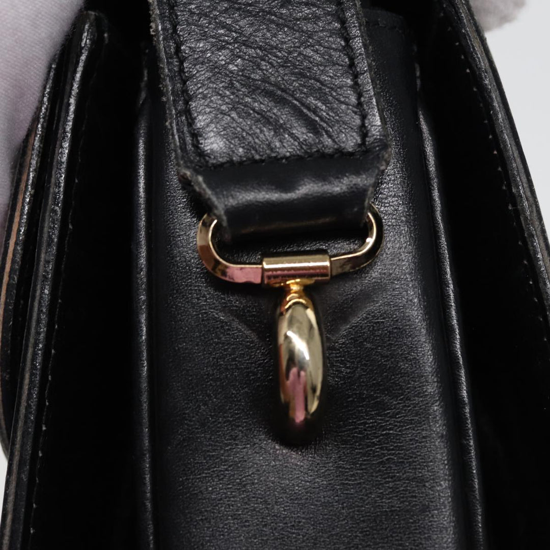 Celine Shoulder Bag Leather Black  77808